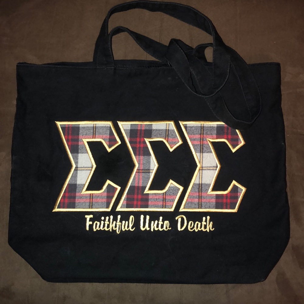 Tri Sigma Embroidered Tote Bag